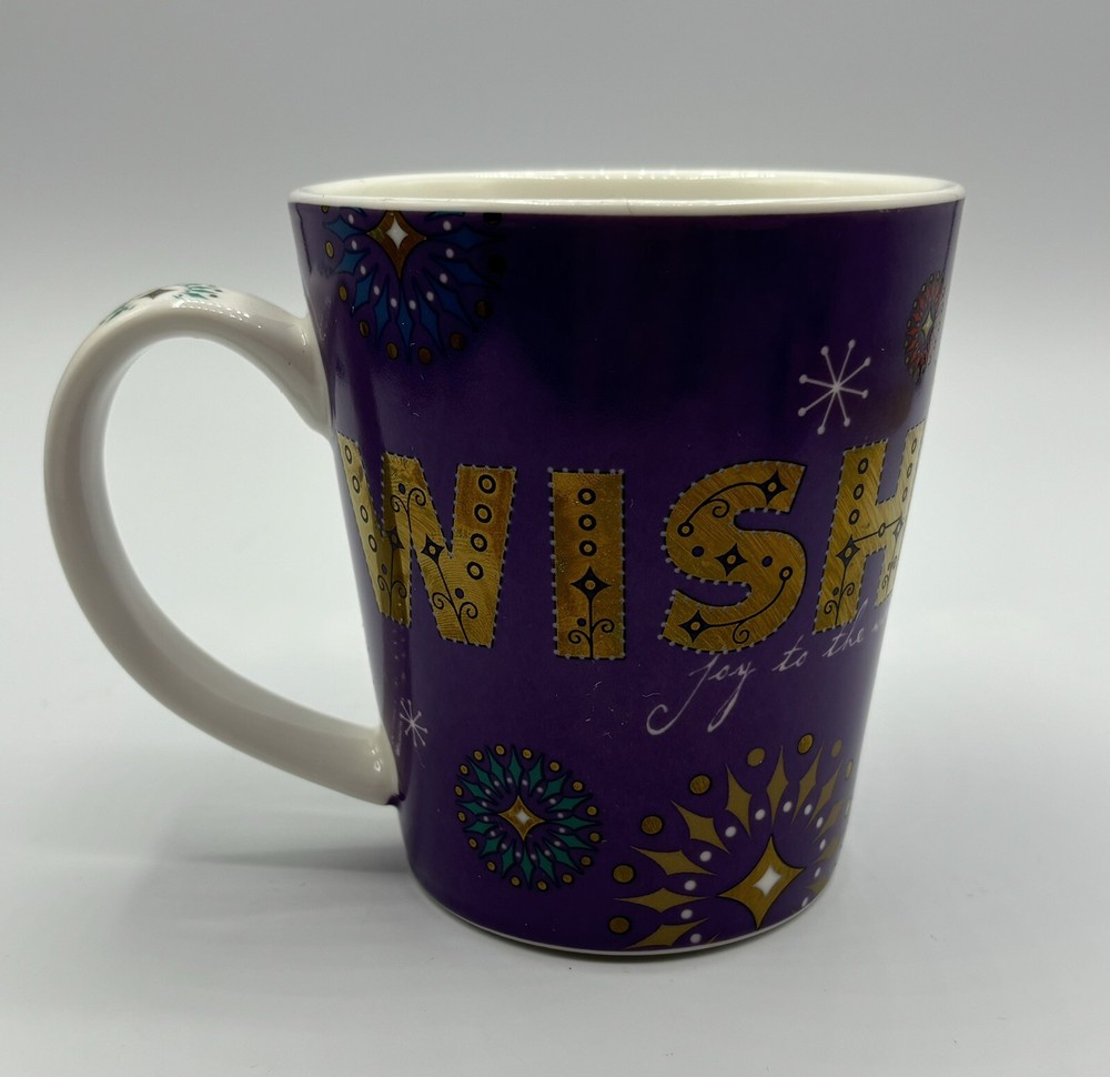 2006 Starbucks Joy to the World Purple Christmas Mug Cup