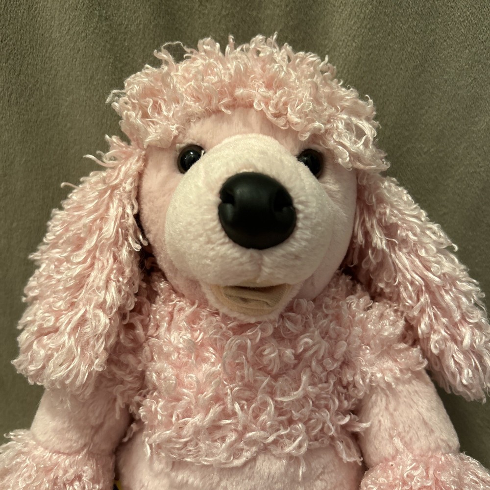 Build a Bear Pink Poodle Plush Dog Stuffed Animal Puppy Toy Pink Valentines Day