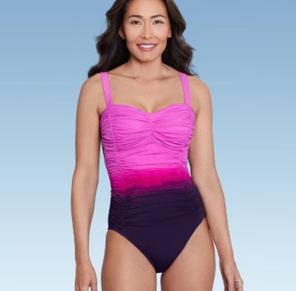 Aqua Green Medium Control Full Coverage One Piece Swimsuit