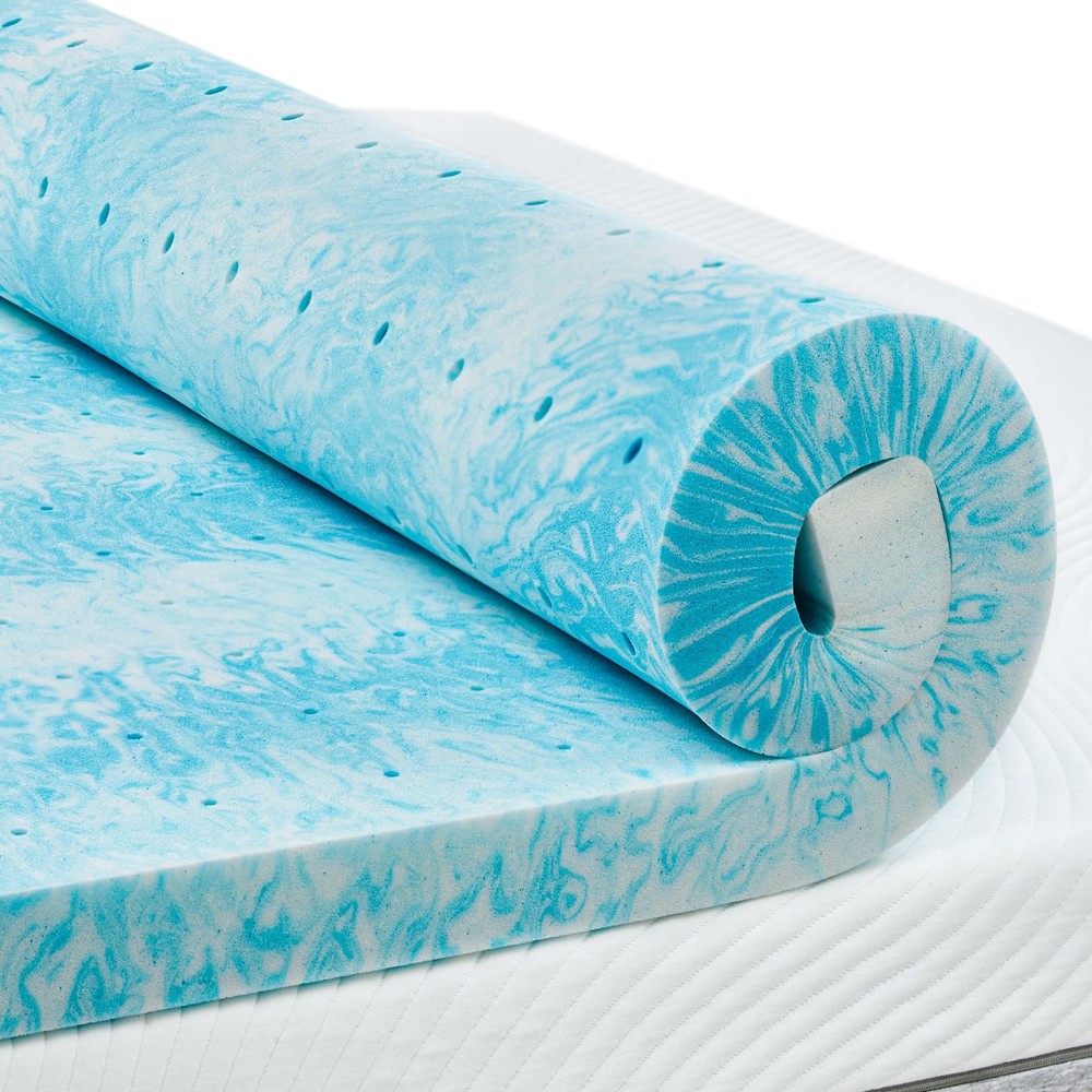 2 Inch Queen Memory Foam Mattress Topper, Cooling Gel Infused Mattress Pad, V...