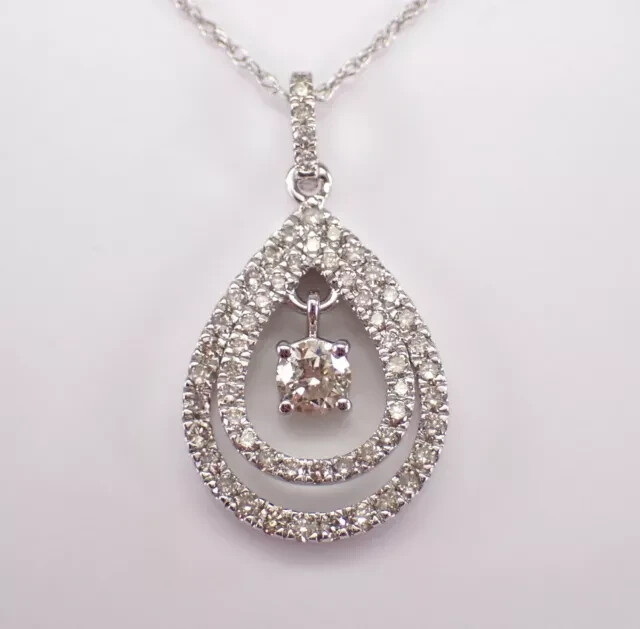2Ct Round Cut Simulated Diamond Pendant in 14K White Gold Plated for Women  
