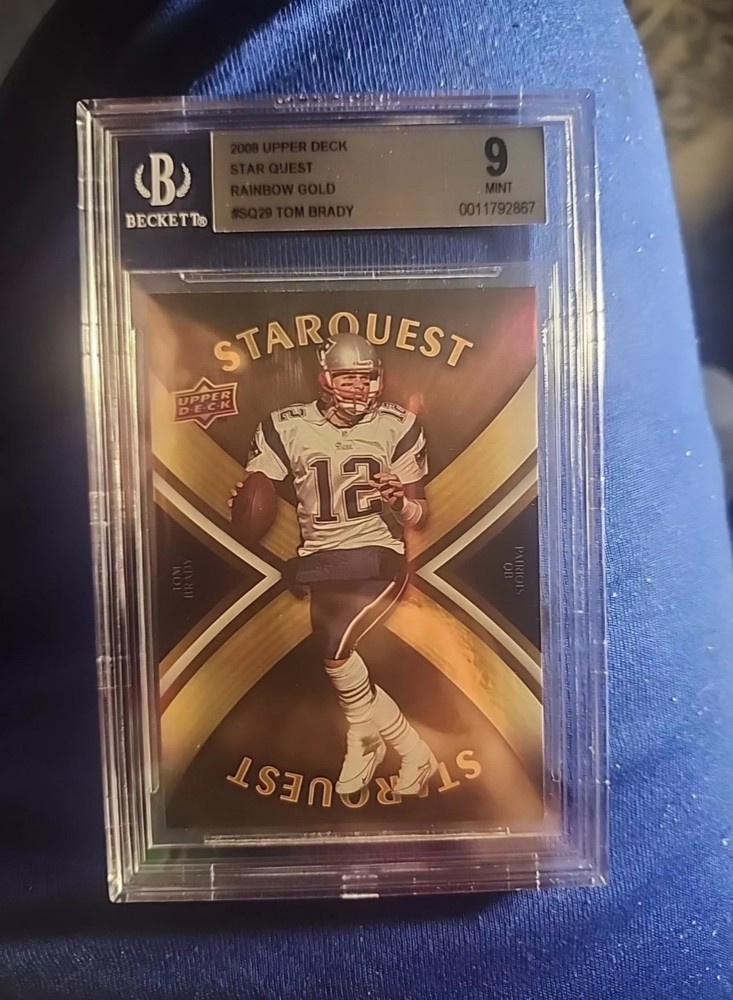2008 Upper Deck StarQuest Rainbow Gold #SQ29 Tom Brady Beckett 9 Graded Card