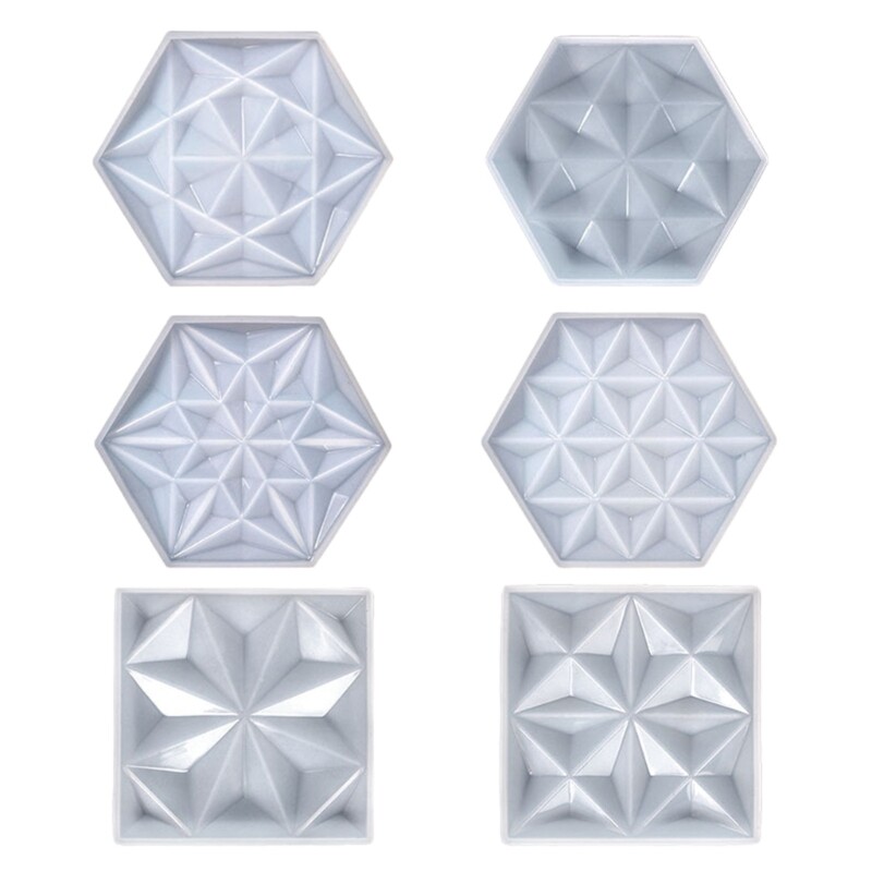 Geometric Mirror Mold for Resin Geodes Slices Coasters Cups Mats DIY Craft