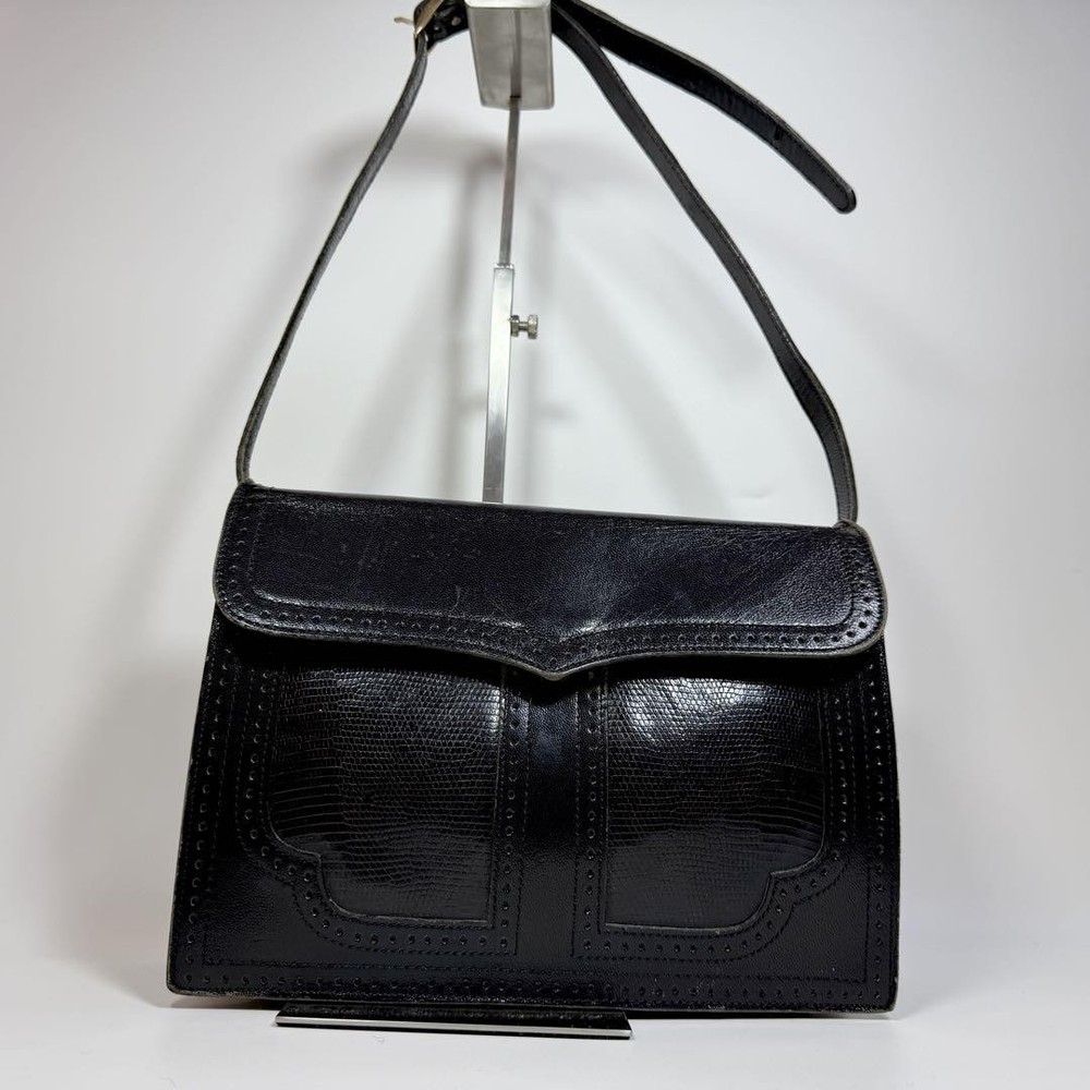 Yves Saint Laurent Black Logo Leather Handbag for Women from Japan