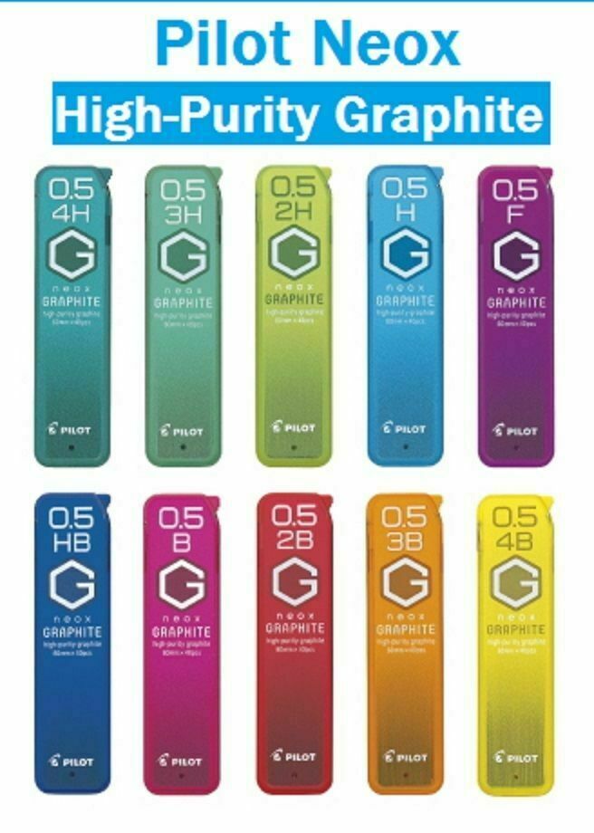 Pilot Neox High-Purity Graphite Pencil Lead Refill HRF5G 2H H HB 2B 3B 4B Pencil