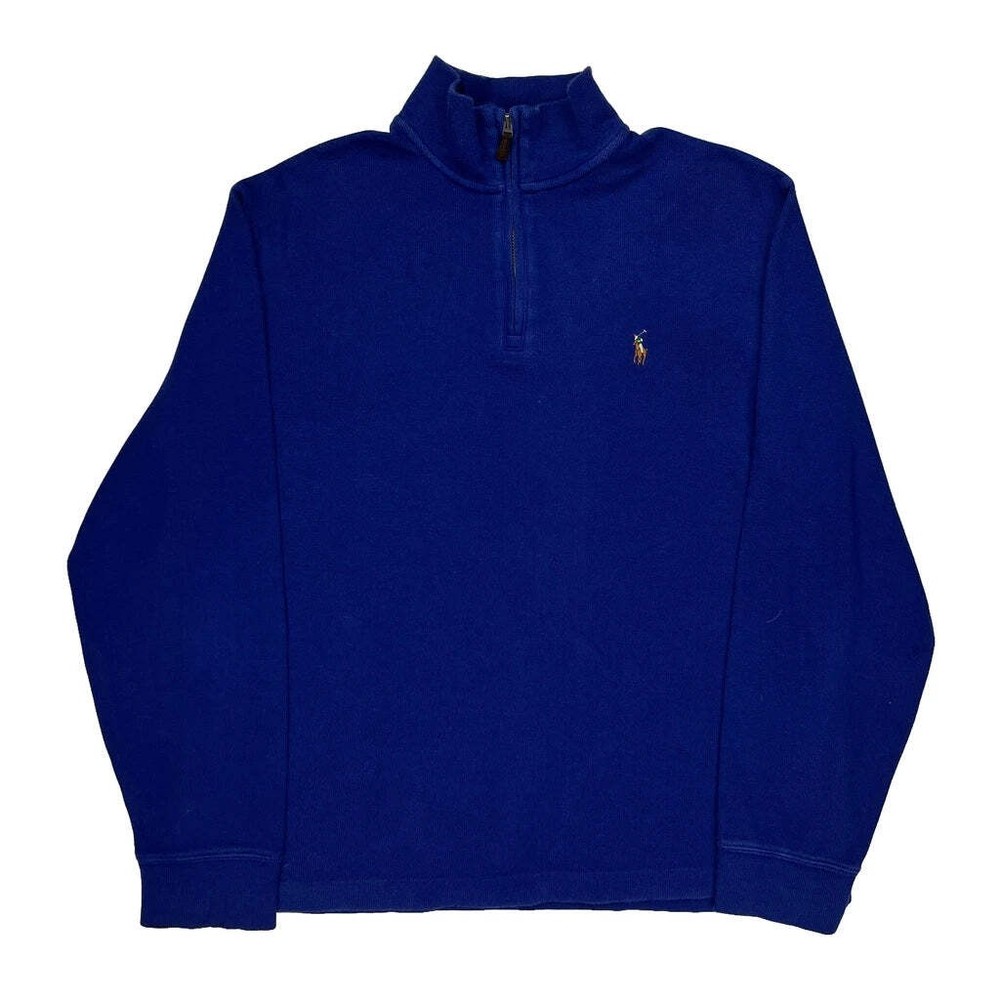 Polo By Ralph Lauren 1/4 Zip - Medium Blue Cotton