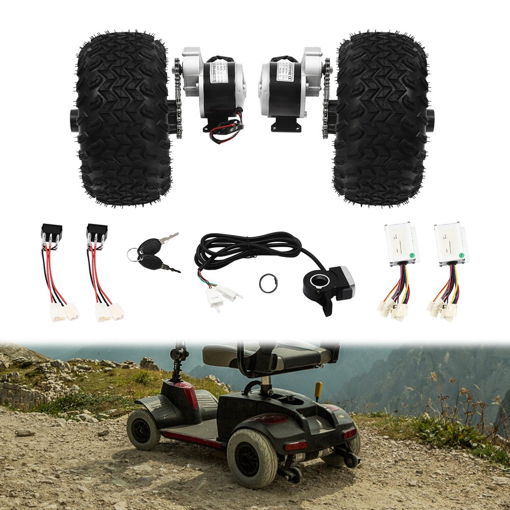 24V Double Wheel w/ Motor Drive Conversion Kit For Electric Beach Scooter 250W