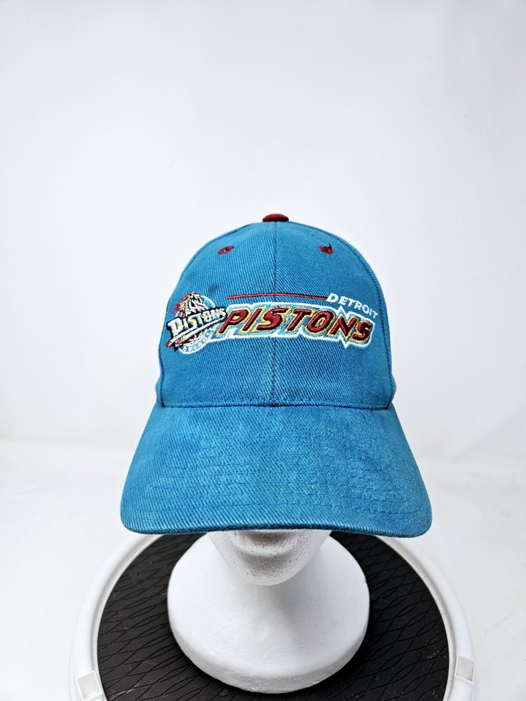 Vintage Detroit Pistons 90s Embroided Blue Adjustable Hat NBA Used FAST SHIPPING