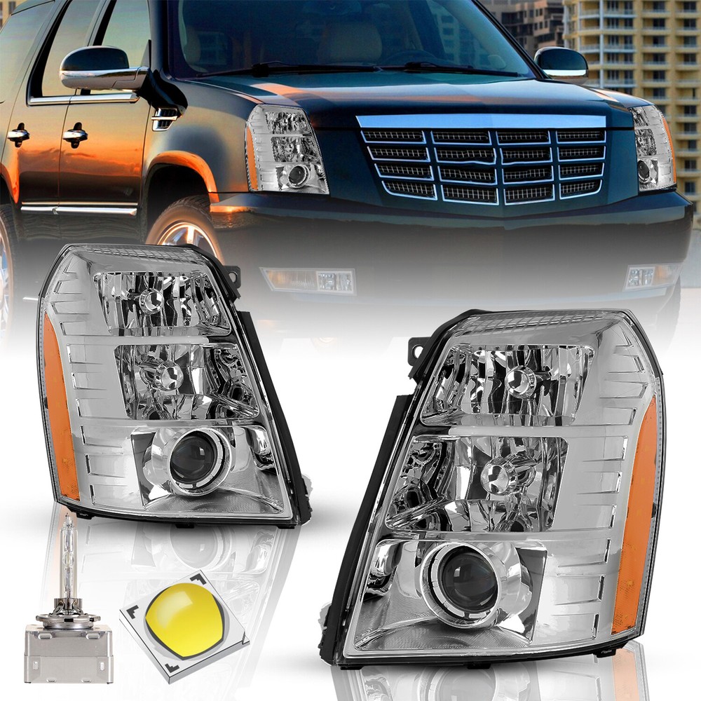 Headlight For 2007-2014 Cadillac Escalade HID Projector w/Ballast&Bulb Headlamp