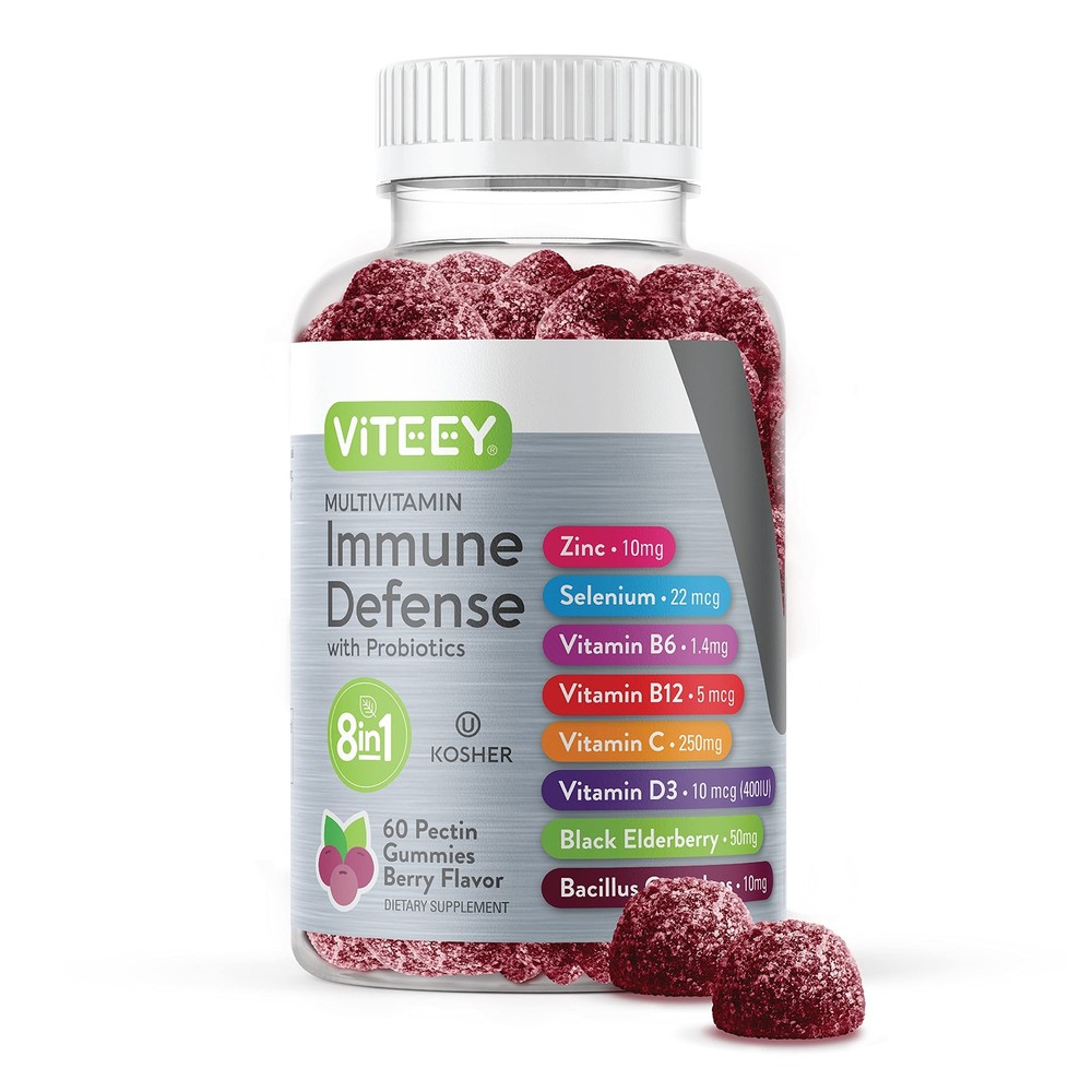Multivitamin Gummies 8 in 1 Immune Support Supplement with Probiotics - Immun...