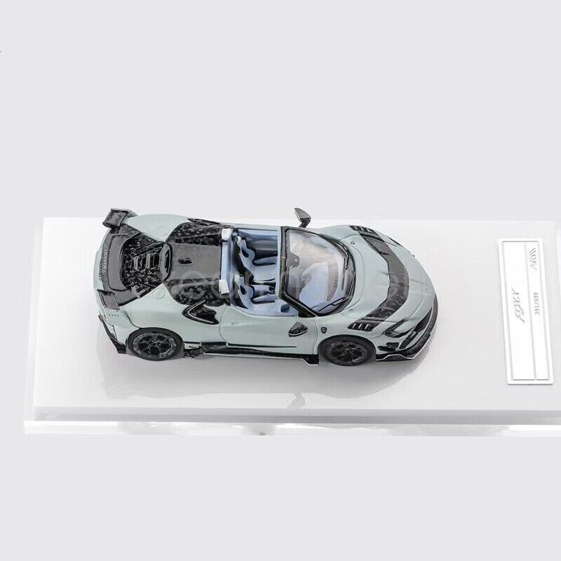 HKM 1:64 Scale Gray Mansory F9xx Convertible Sports Diecast Metal Car Model