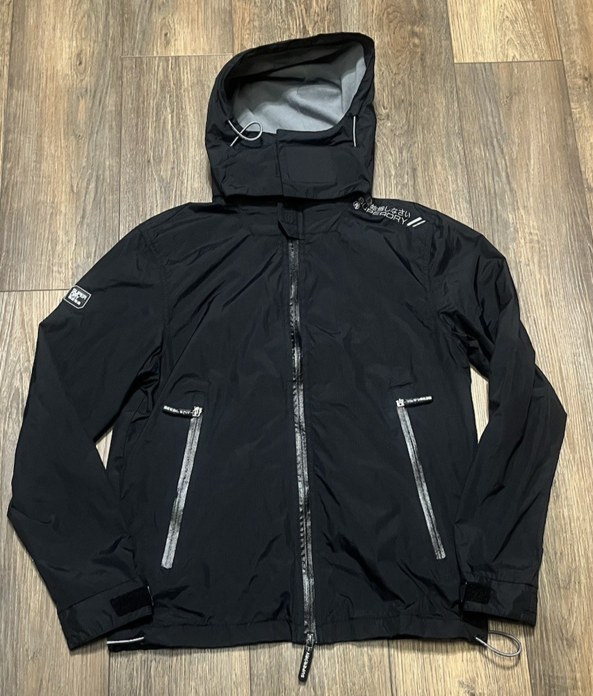 Superdry Tech Cliffhiker International Hooded Jacket Mens M Black Gorpcore