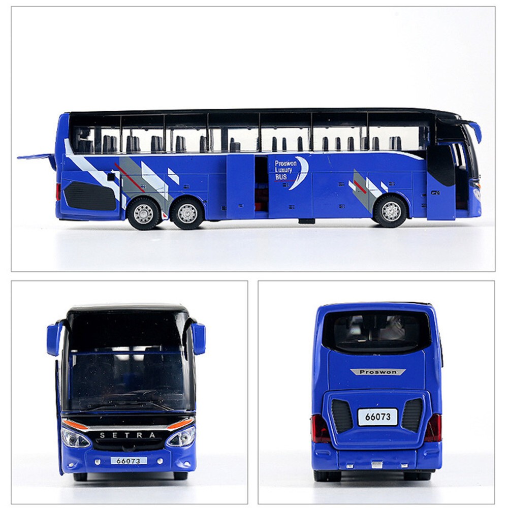 1:32 Pull Back Single Layer Sightseeing Bus Model Vehicle Toy Gift Sound&Light A