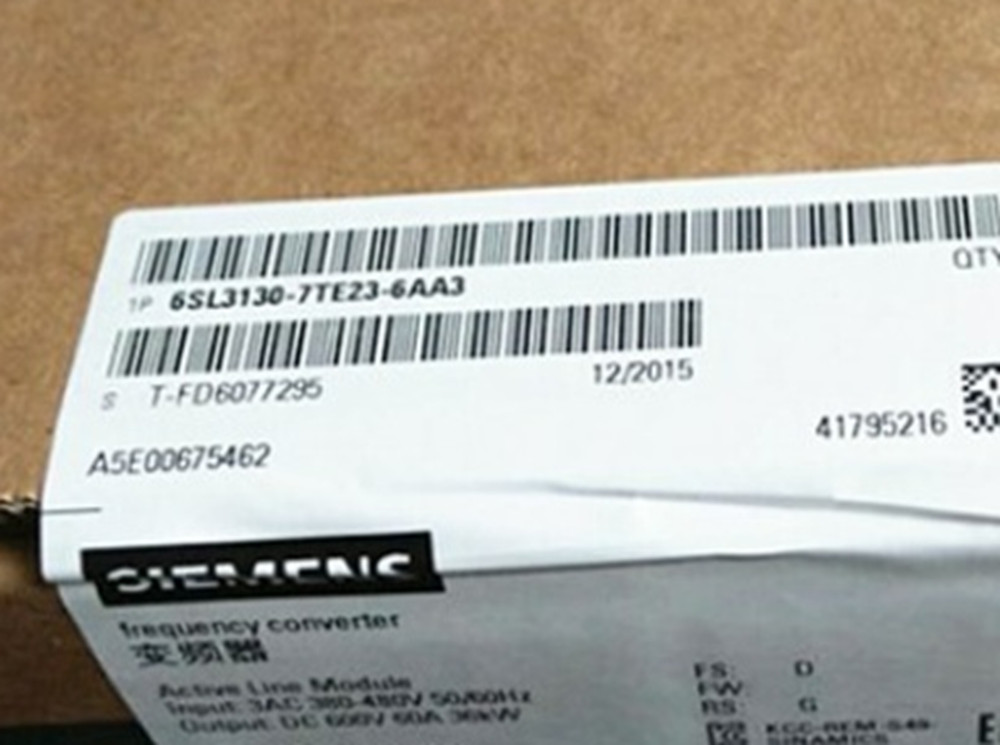 New Siemens 6Sl3130-7Te23-6Aa3 Inverter 6Sl31307Te236Aa3