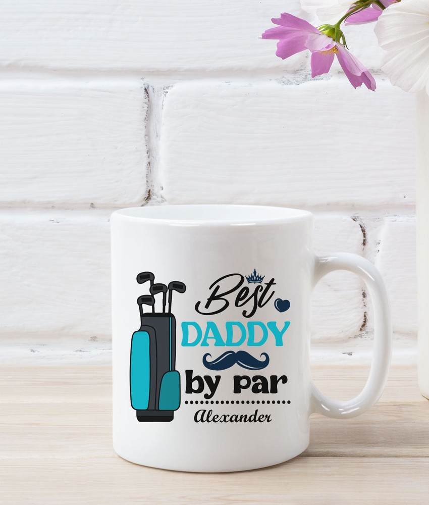 Personalized Best Daddy By Par Mug Happy Fathers Day Cup Golfing Dad Coffee Cup