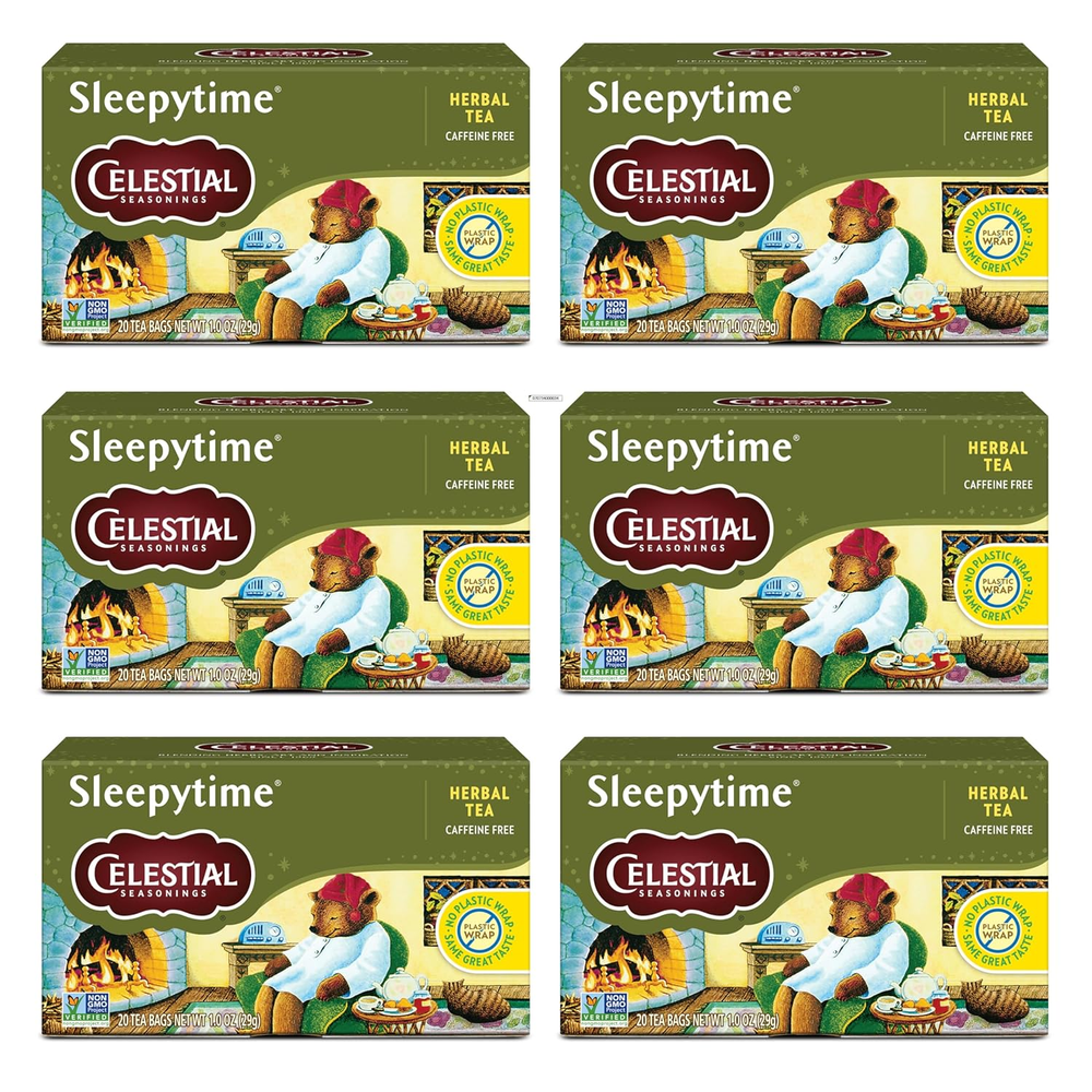Sleepytime Herbal Tea, Caffeine Free, 20 Tea Bags Box (Pack of 6)