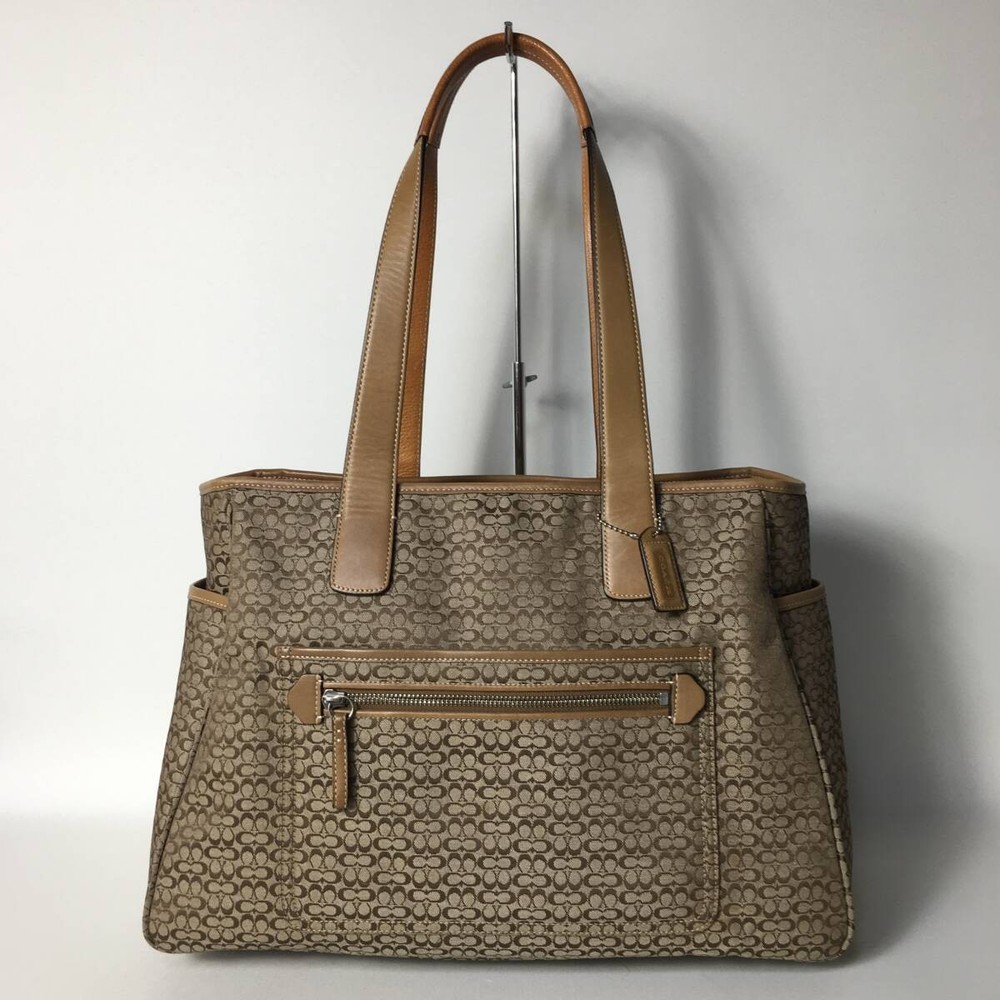 76B110 Coach Mini Signature Brown Tote Bag