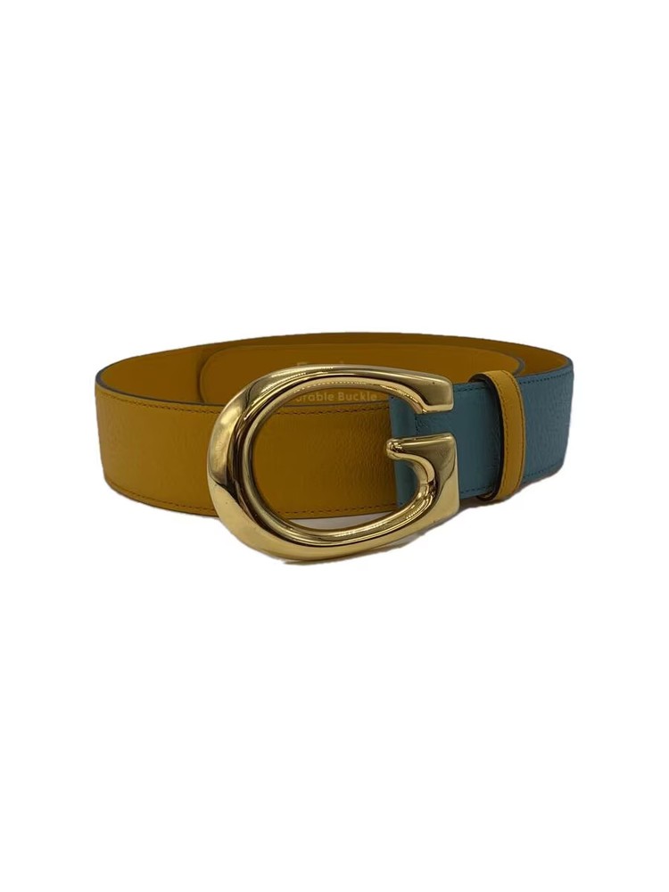 GUCCI Mens Blue Solid Leather Belt 709954
