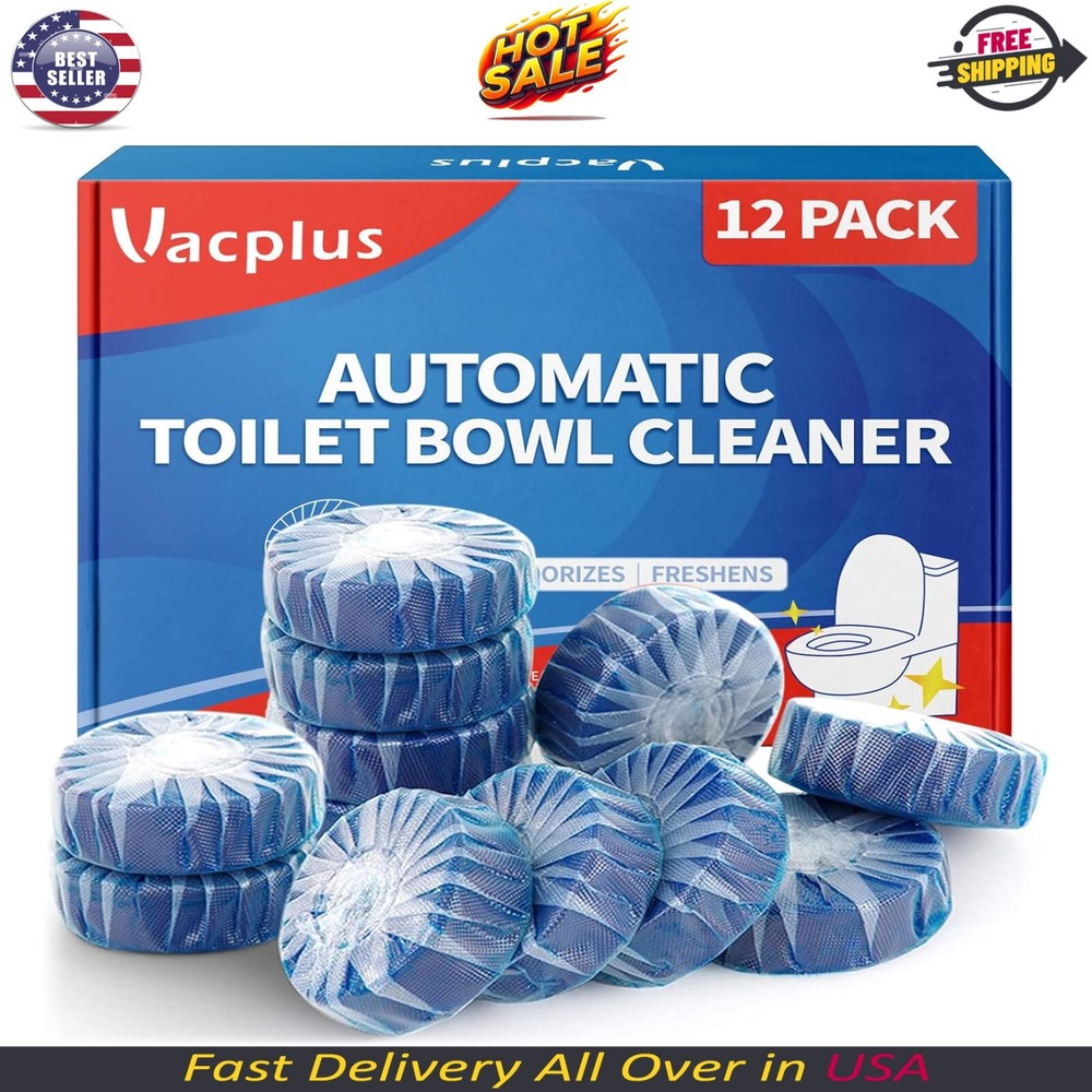 Vacplus Automatic Toilet Tank Cleaner Tablets for Fresh Bathroom
