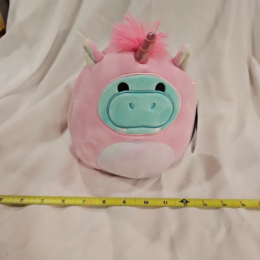 Squishmallow Hank the Hippo in Pink Unicorn Costume 8
