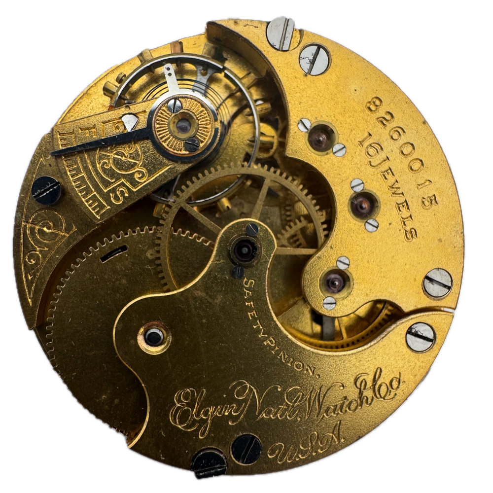 1900 Elgin 16J Antique Hunter Pocket Watch Movement 6s 230