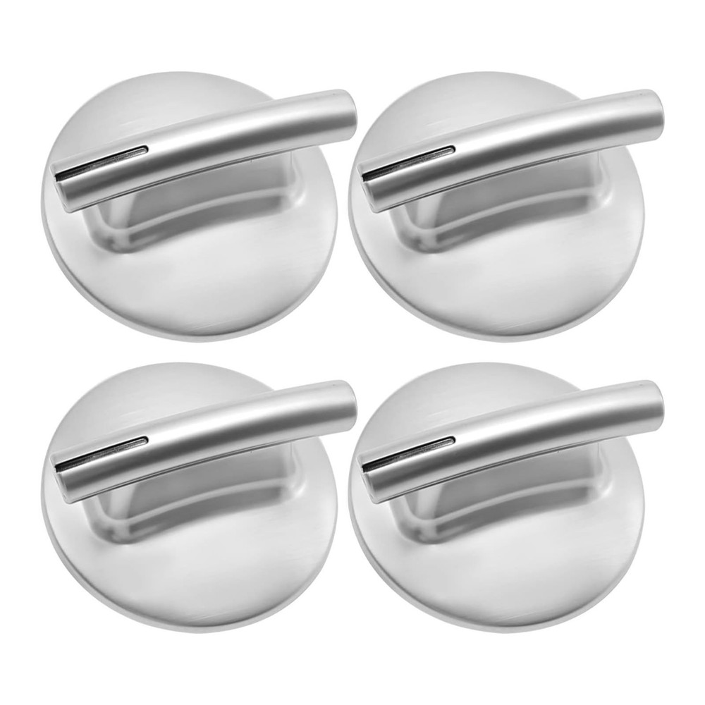 For Jenn-Air Stove 4PCS Silver Surface Burner Stove Control Knob Part 74010839