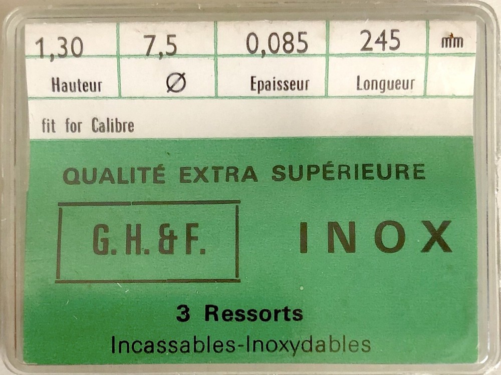 1X Mainspring 130x0.085mm Ø7.5 Watch Spring 245/130