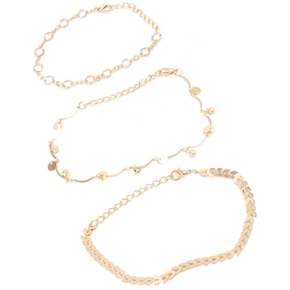 3 Pcs Soft-soled Sandals Ankle Accessory Fashion Foot Chain