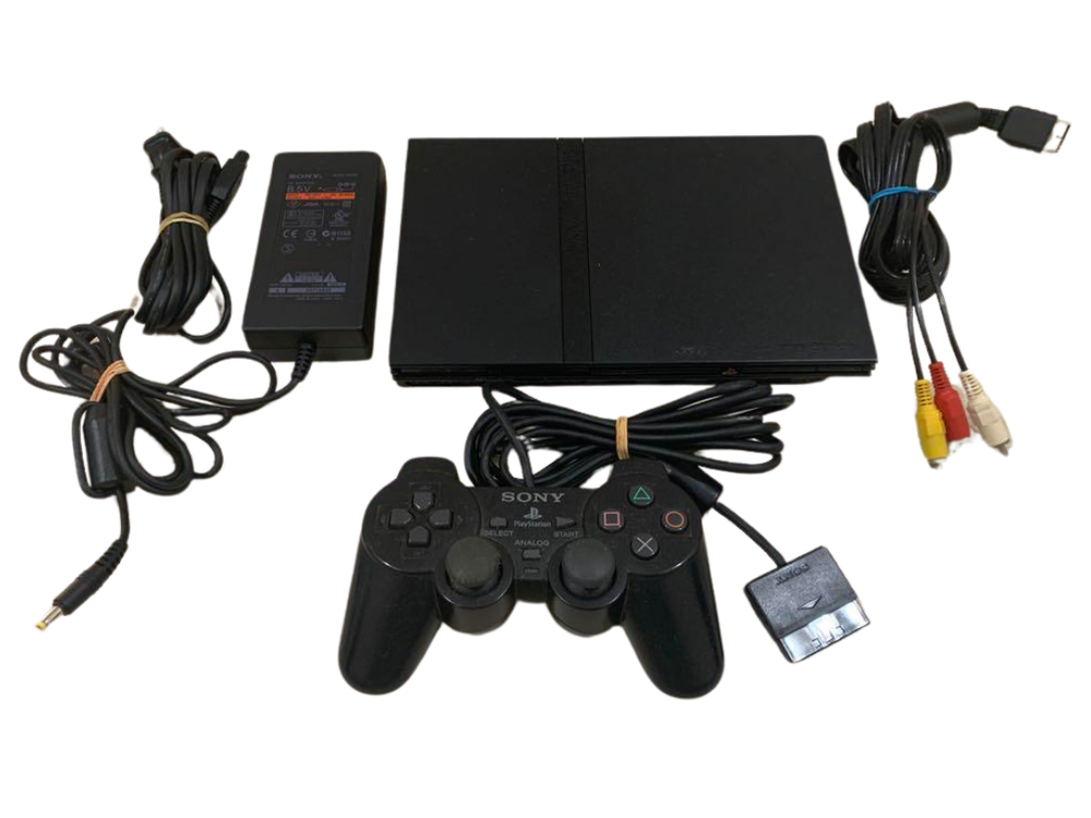 Sony PS2 Gaming Console with HDMI Cable Set in Black