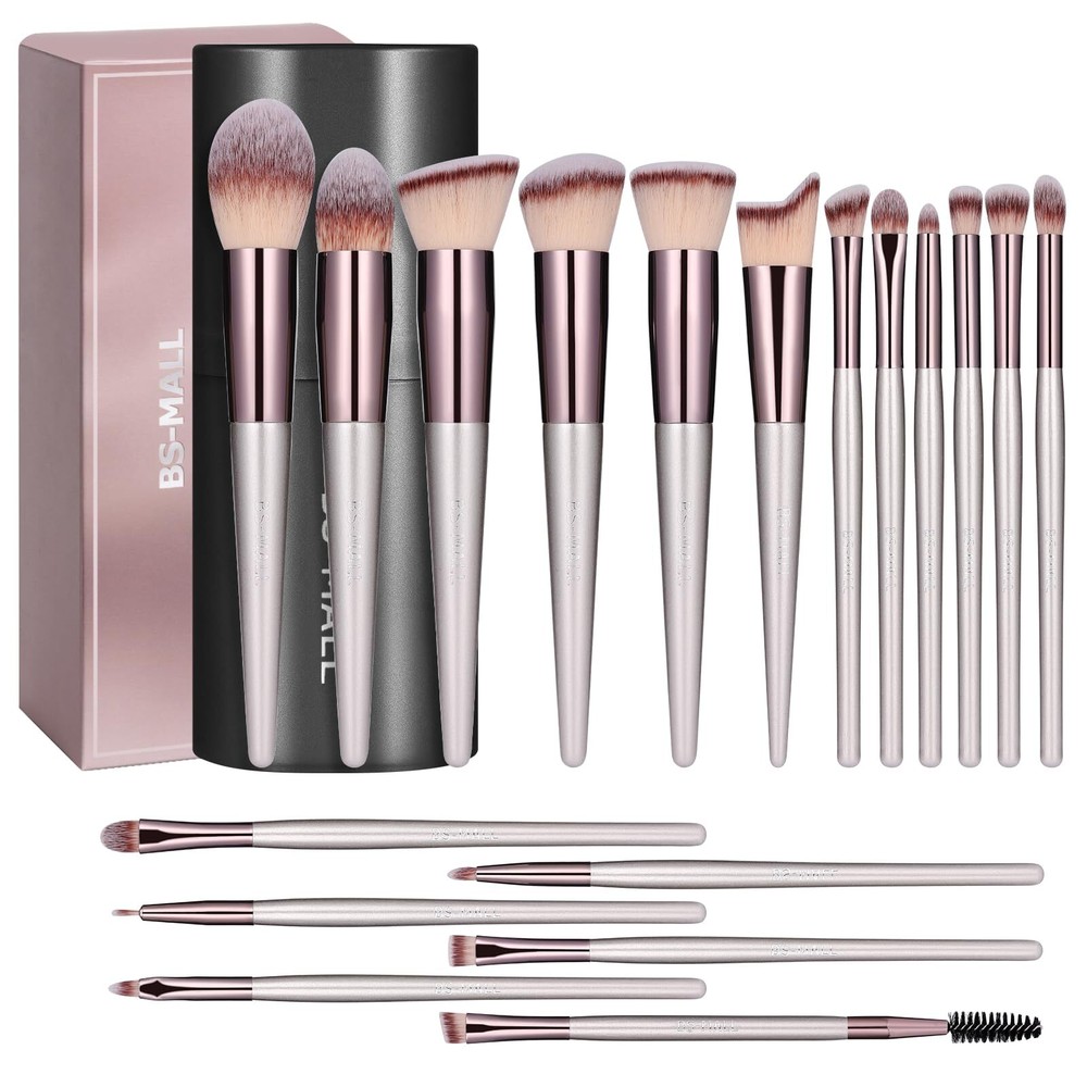 BS-MALL 18-Piece Premium Synthetic Makeup Brush Set for Foundation Powder and Concealers