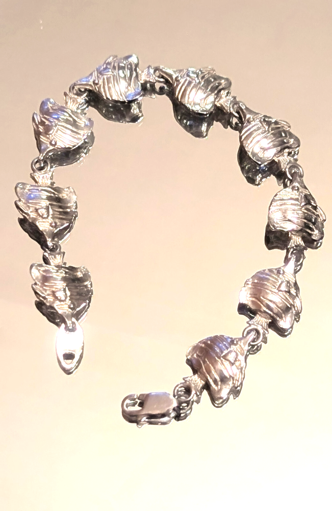925 Italian Sterling Silver Fish Bracelet - 6.5 Inches