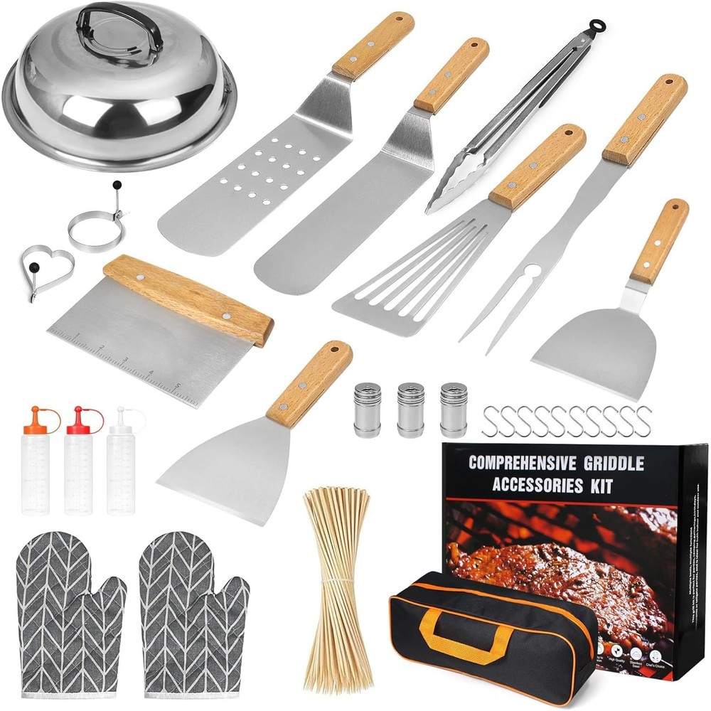 130PCS Griddle Accessory Kit for Blackstone Camp Chef and More - Spatulas Scrapers Tools