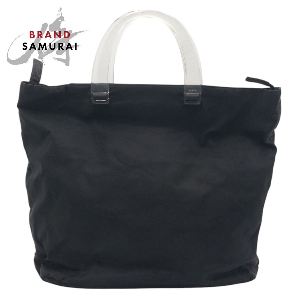 RARE PRADA Tessuto black nylon handbag with triangle logo in excellent condition