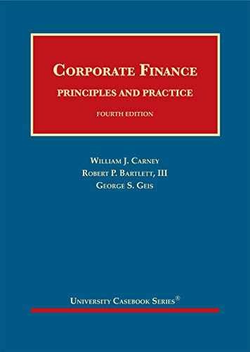 Corporate Finance, - Hardcover, by Carney William; Bartlett - Very Good