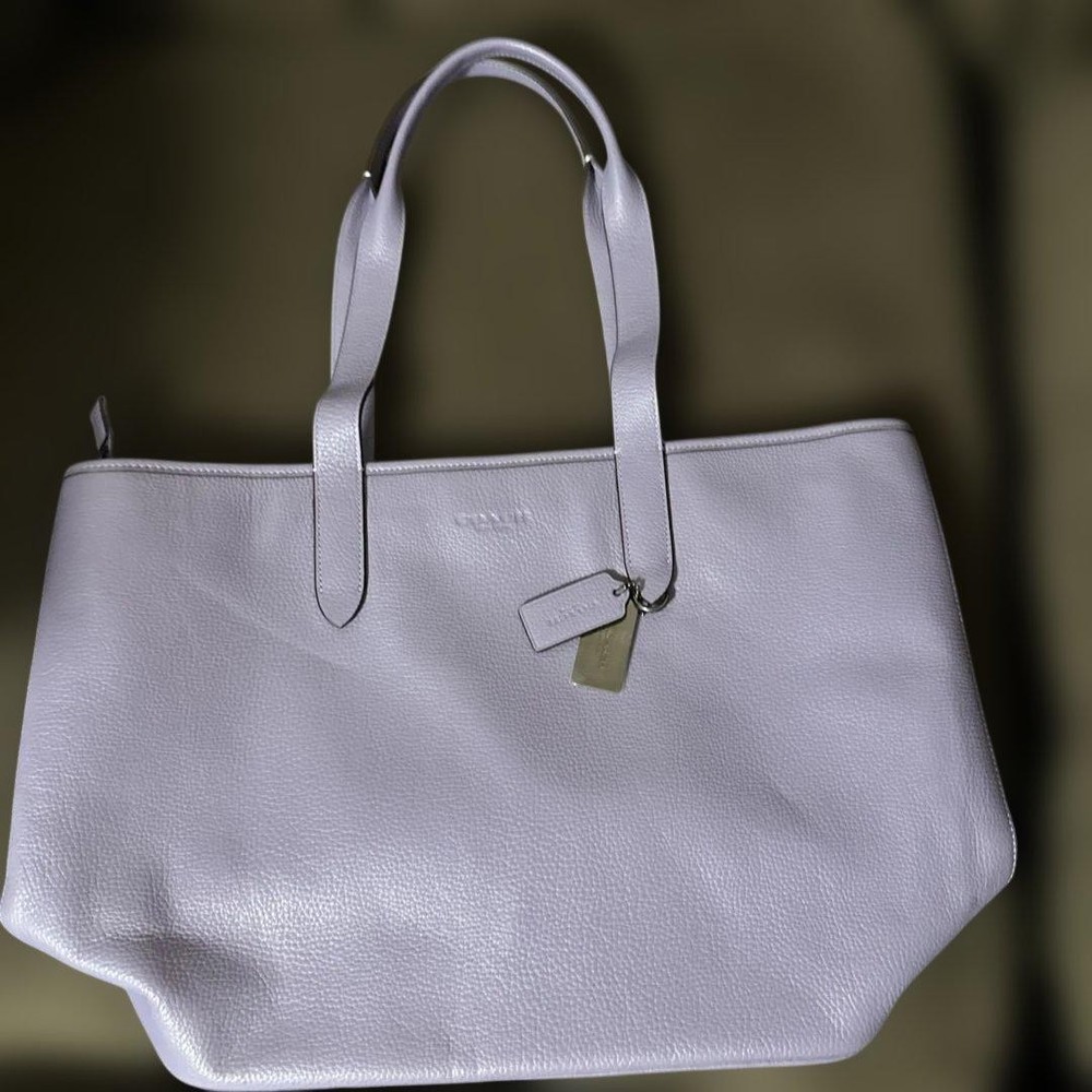 COACH Light Purple Leather Tote Bag