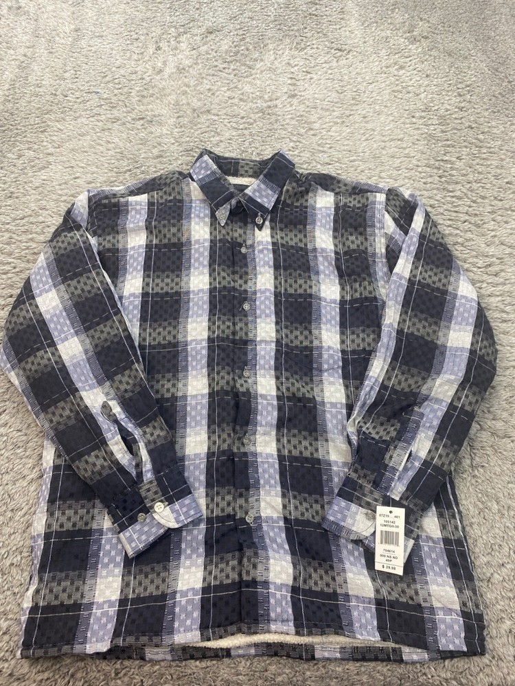 Grit Iron Work Wear Jacket Mens Medium Textured Plaid Sherpa Lined Shacket NWT