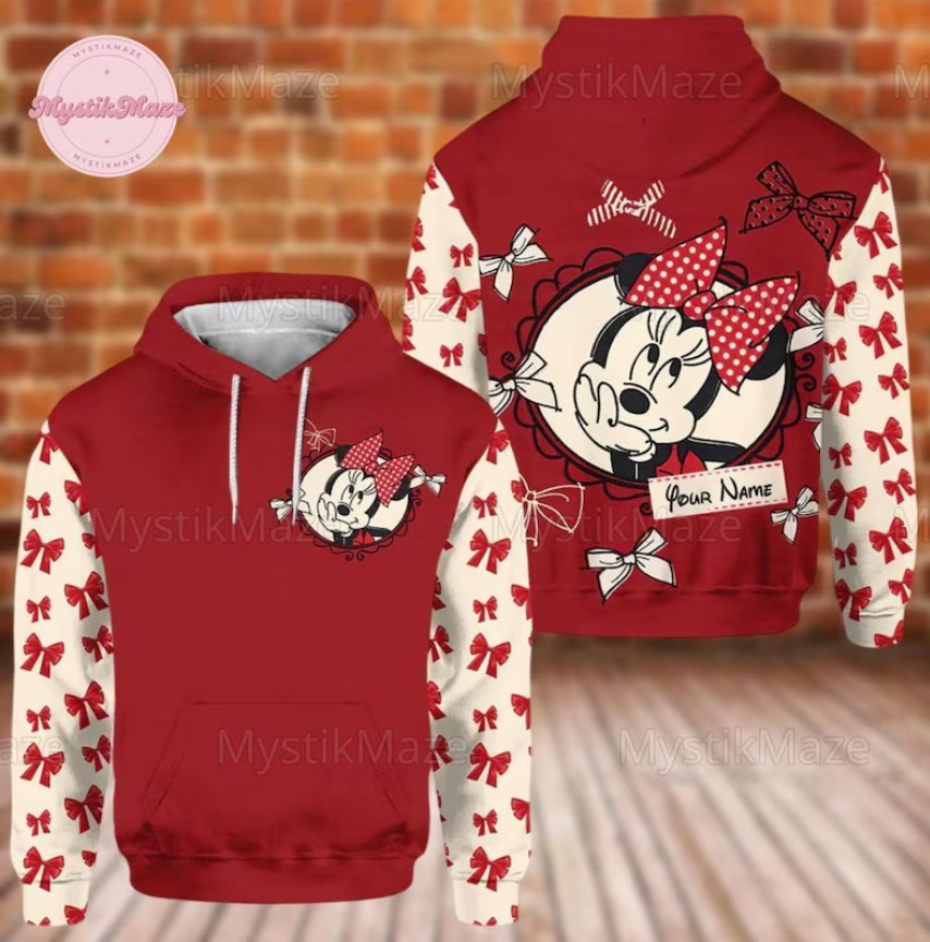 Personalized Minnie 3D HOODIE Mother Day Gift All Over Print Best Price Us Size-image