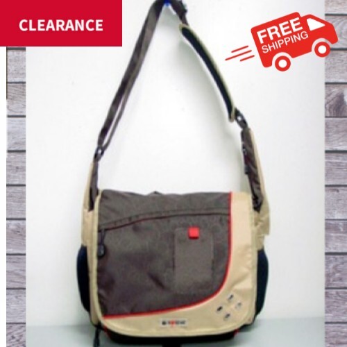 Clearance Sale MUSIC Messenger Travel Backpack Rucksack Laptop School Beige NWT-image