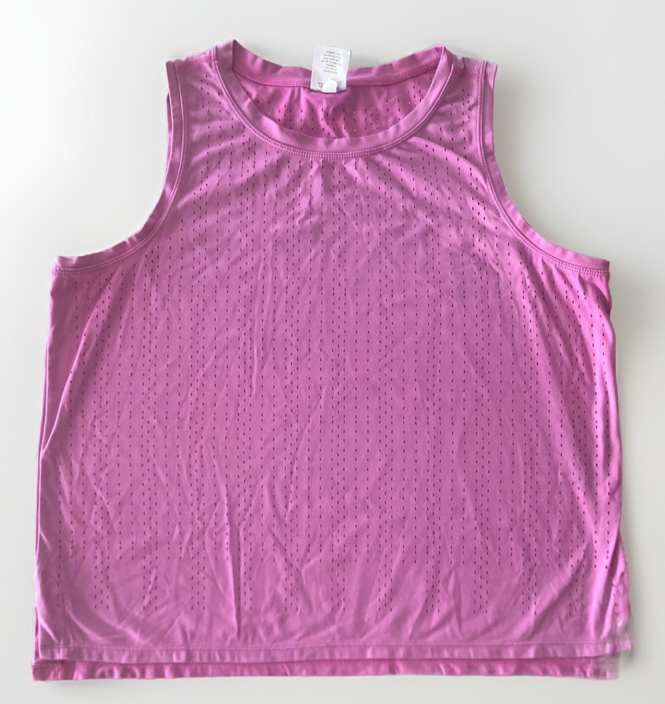 Members Mark Womens Pink Perforated Tank Top - Medium Everyday Comfort-image