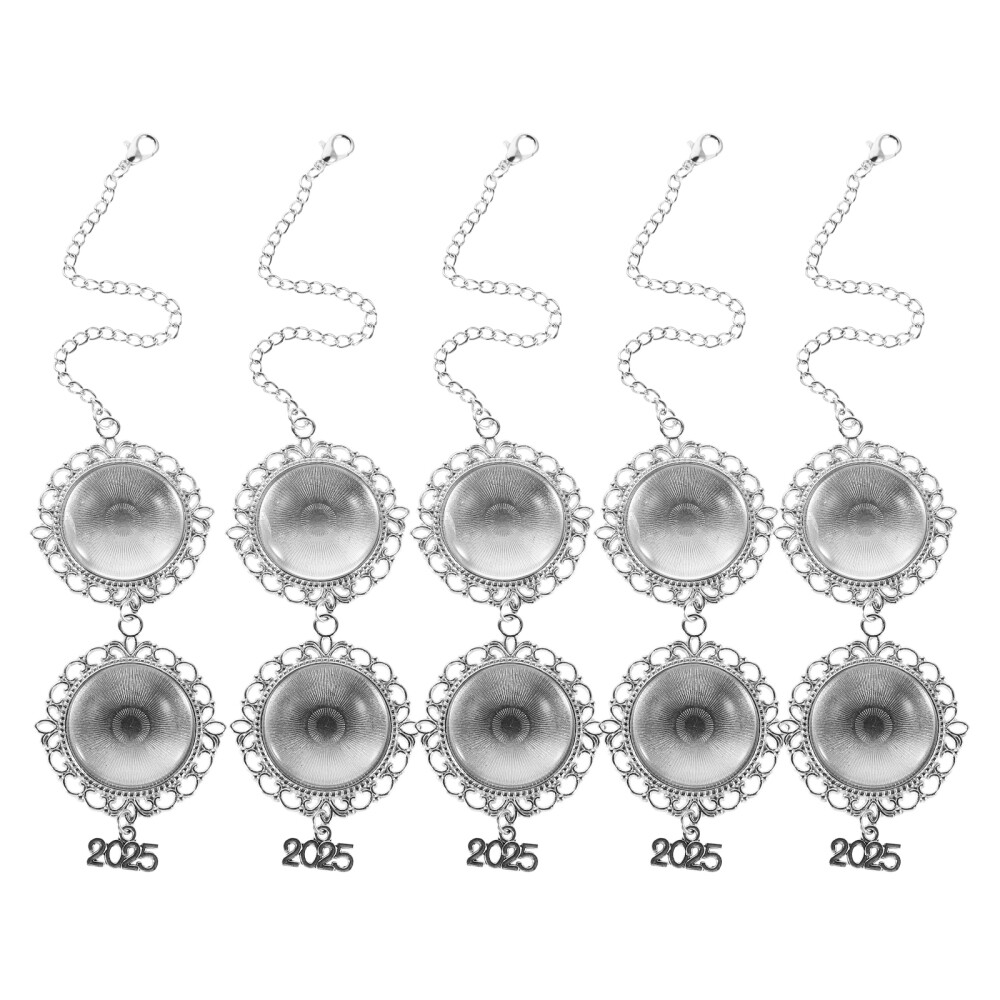 5pcs DIY Memorial Photo Charm Metal Graduation Cap Tassel Decorations