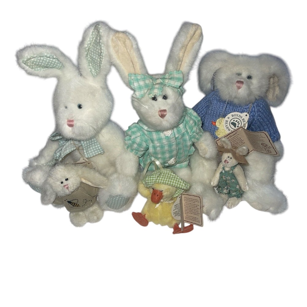Lot 6 Boyds Bears- Easter Bunnies& Duck