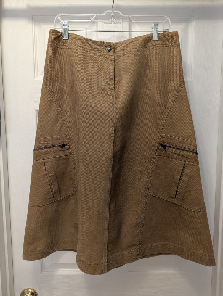 H & M Corduroy A Line Skirt Women's Size 10 Brown 100% Cotton