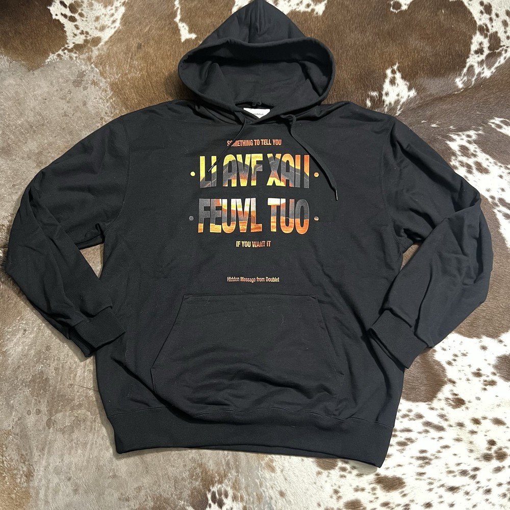 Doublet Hidden Message Embroidery Hoodie Size Large