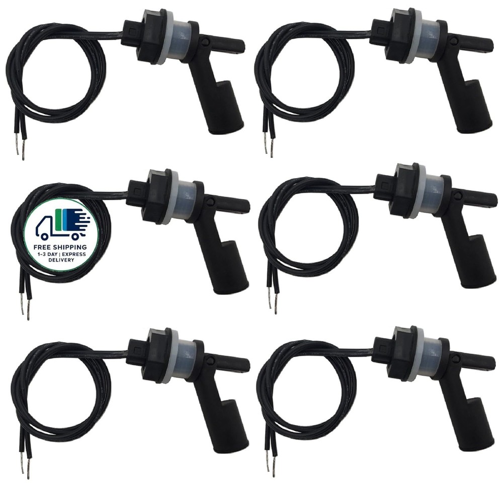 6 sensores de nivel de agua negros para acuarios con interruptor de flotador