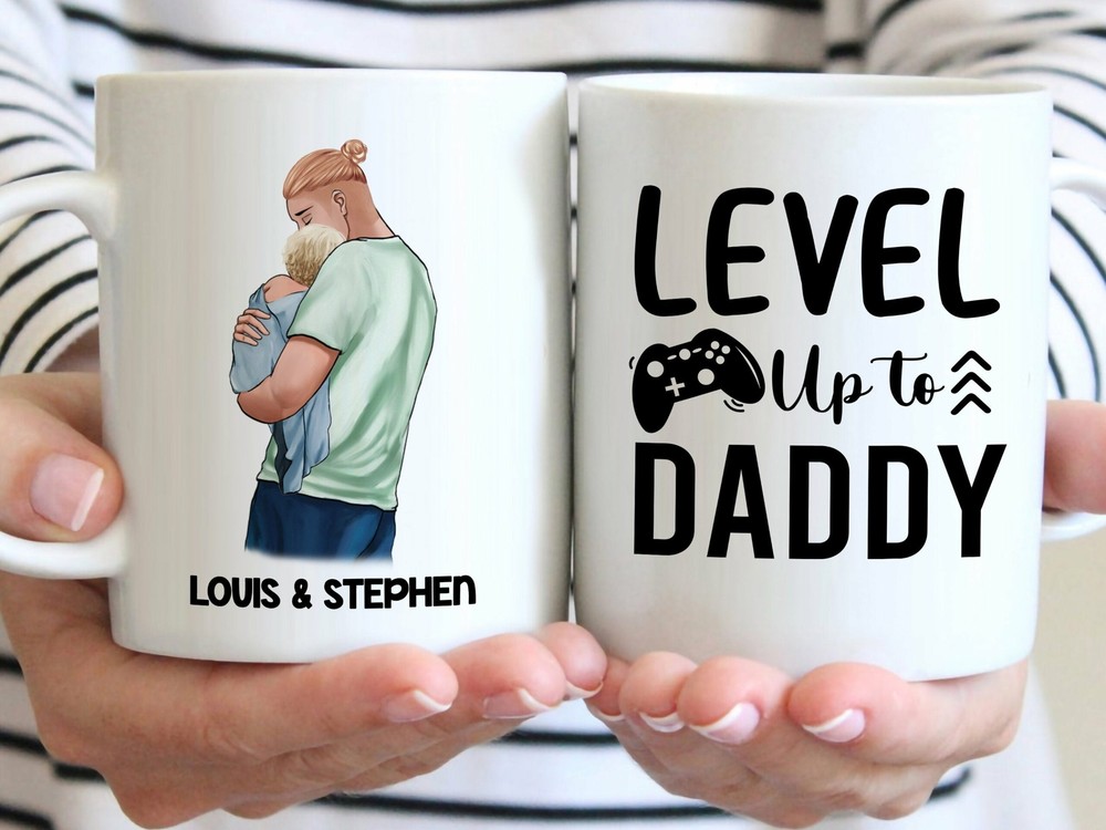 Taza Personalizada Nivel Hasta Papá Nueva Taza Papá Primer Día del Padre Regalo Para Él