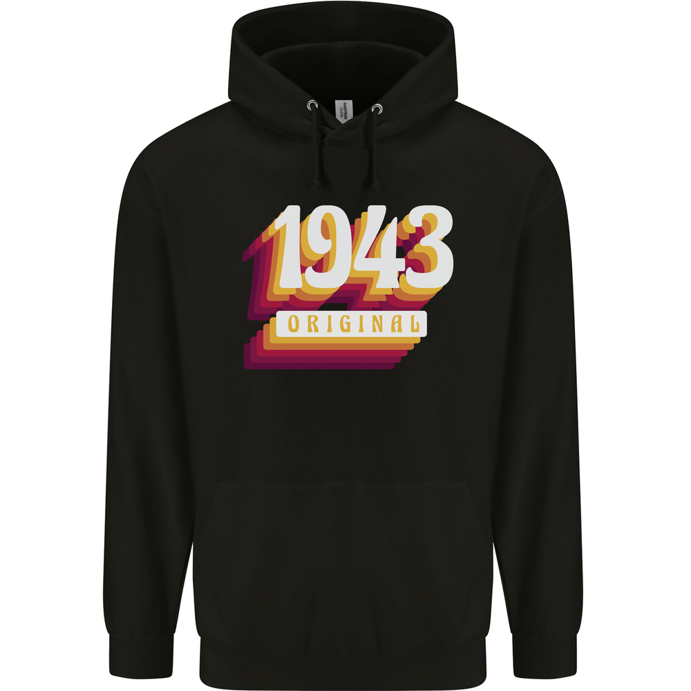 Retro 82nd Birthday Original 1943 Mens 80% Cotton Hoodie