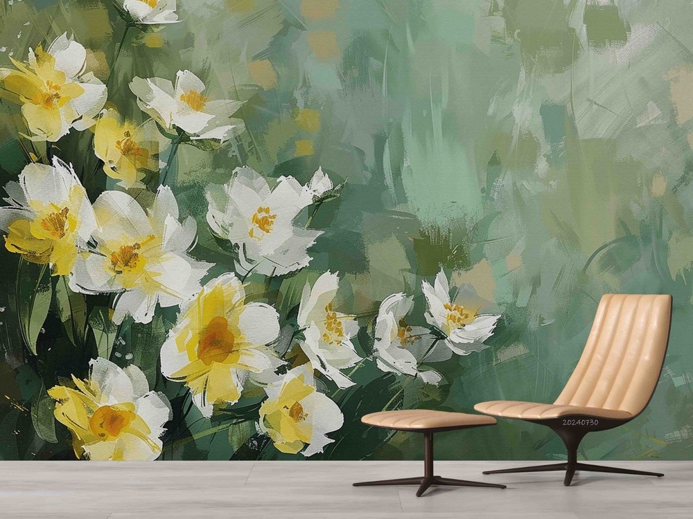 3D Flowers Plants Oil Painting Wall Murals Wallpaper Murals Wall Sticker 2