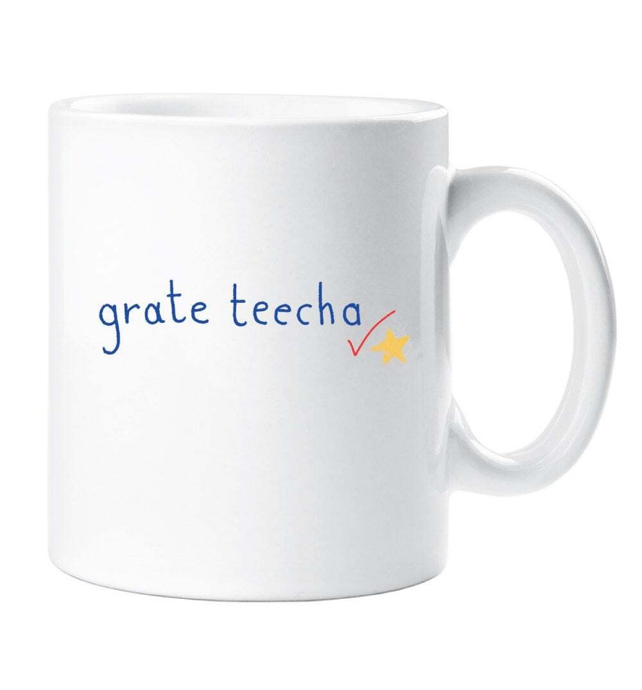 Teacher Mug Grate Teecha Great Teacher Funny Thanks Teacher Gift Present Cup
