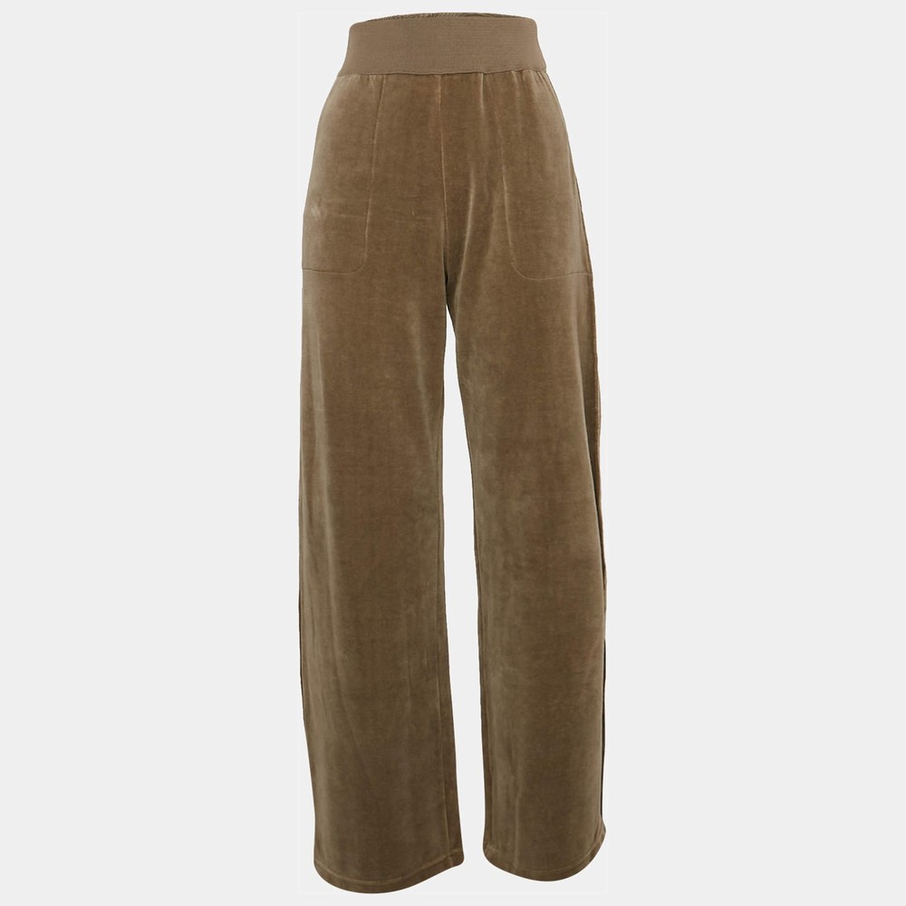 Sonia Rykiel Grey Velvet WideLeg Trousers S