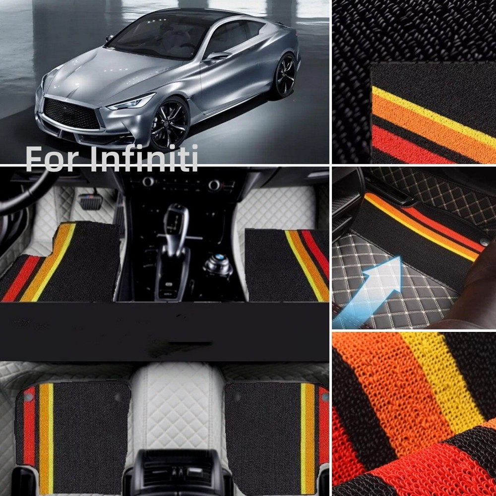 Double Layer Car Floor Mats for Infiniti All Models Custom Fit Liners Handmade Carpets-image